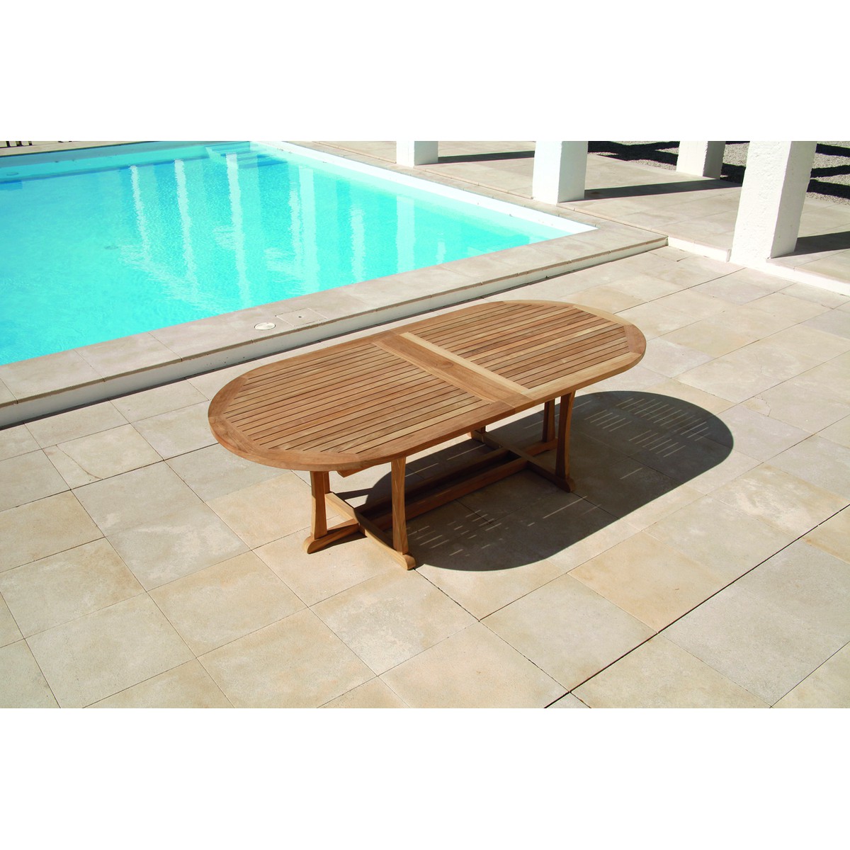 Barlow Tyrie Stirling Table Stirling de salle à manger avec allonges 320 ovale  237cm/319cmx110cmx70.2cm