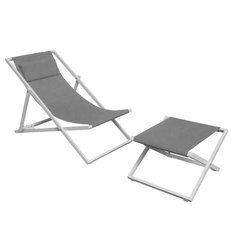 Castle Line OUTLIV Transat Isaura blanc avec textilene light grey  67x132x92cm