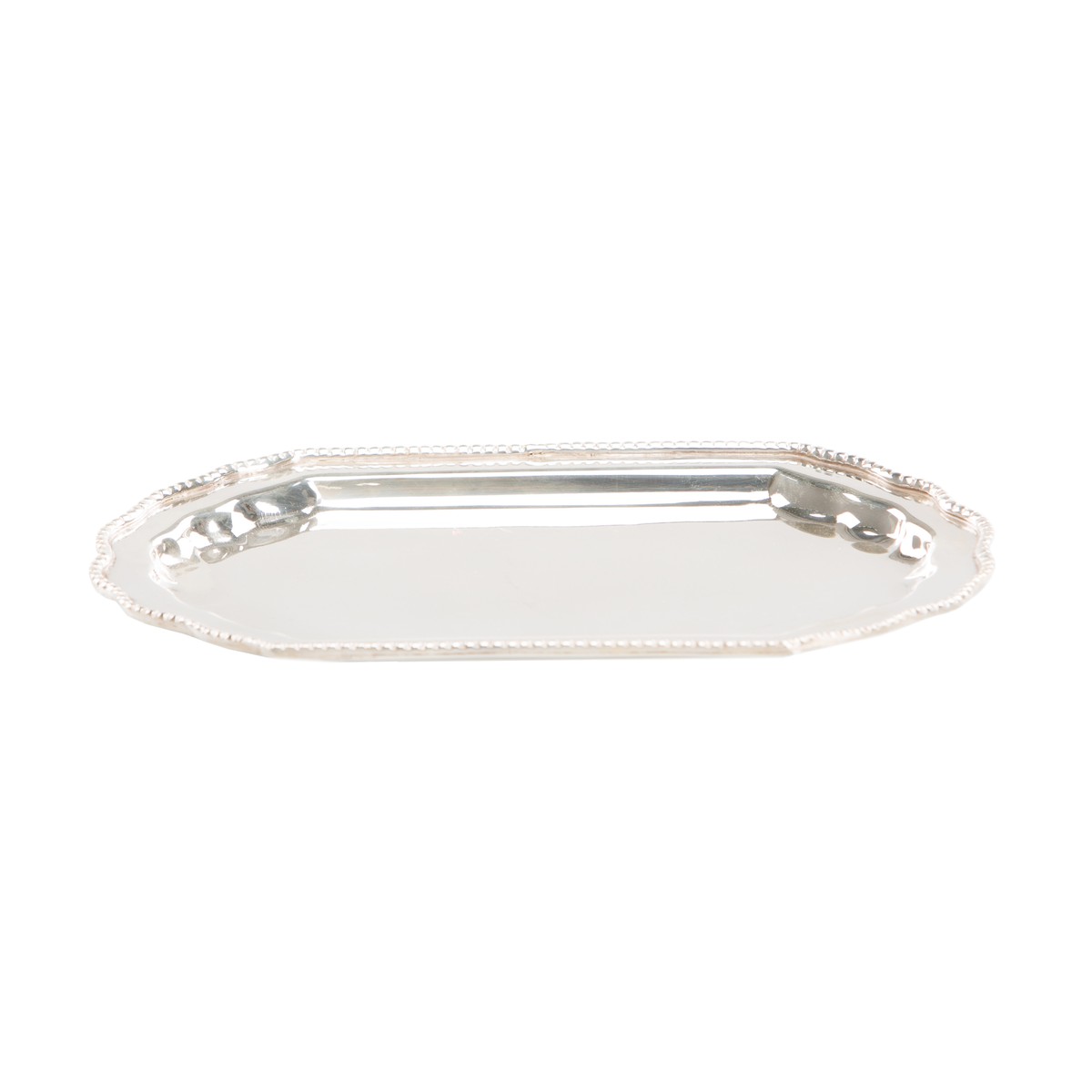   Plateau ovale argenté  23x13.5cm