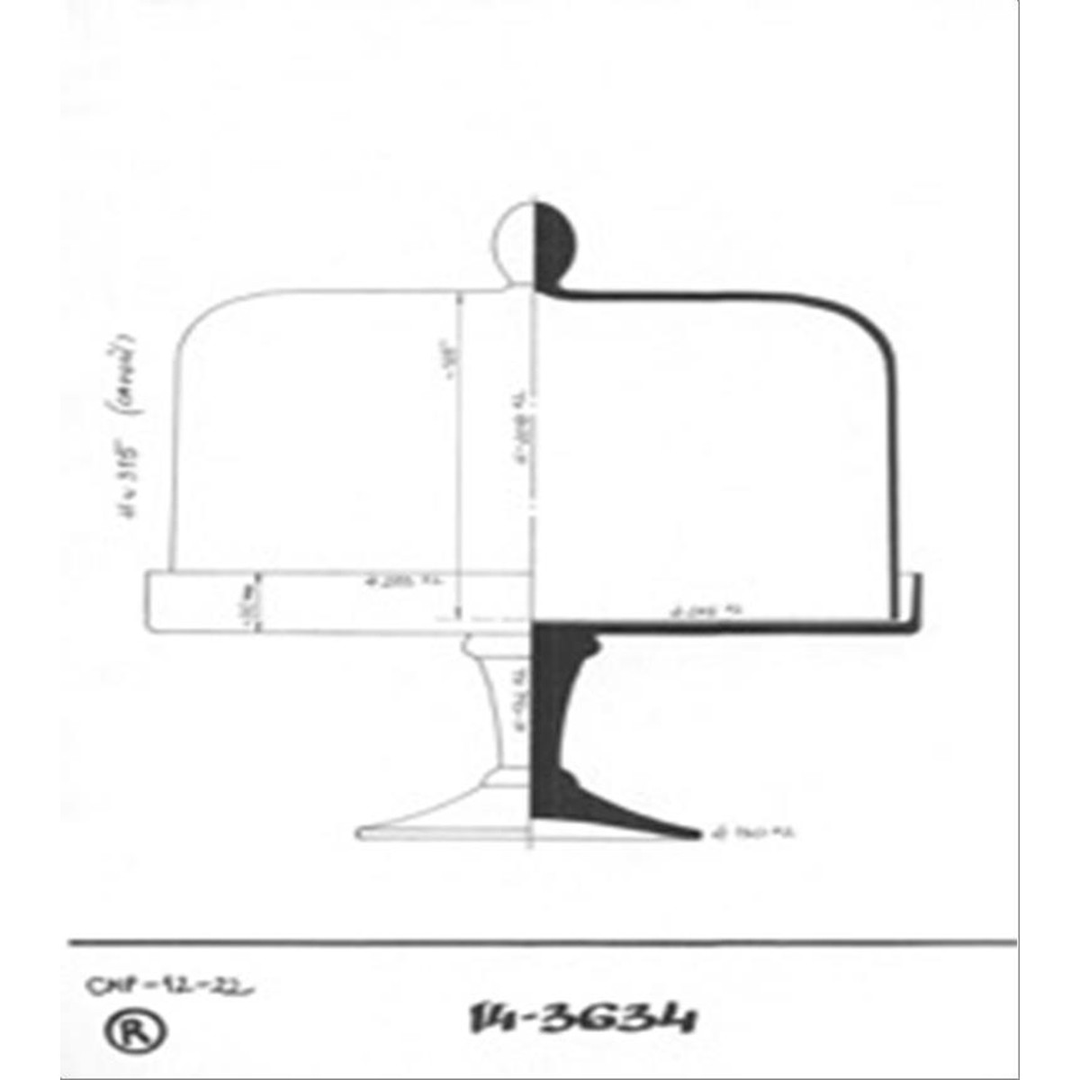 Schilliger Design Norverre Cloche sur pied  29x31cm