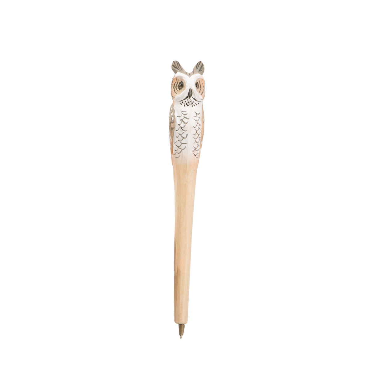   Stylo Oiseaux en bois sculpté  18cm