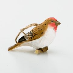   Oiseau en bois sculpté à suspendre  10x3.5x4cm