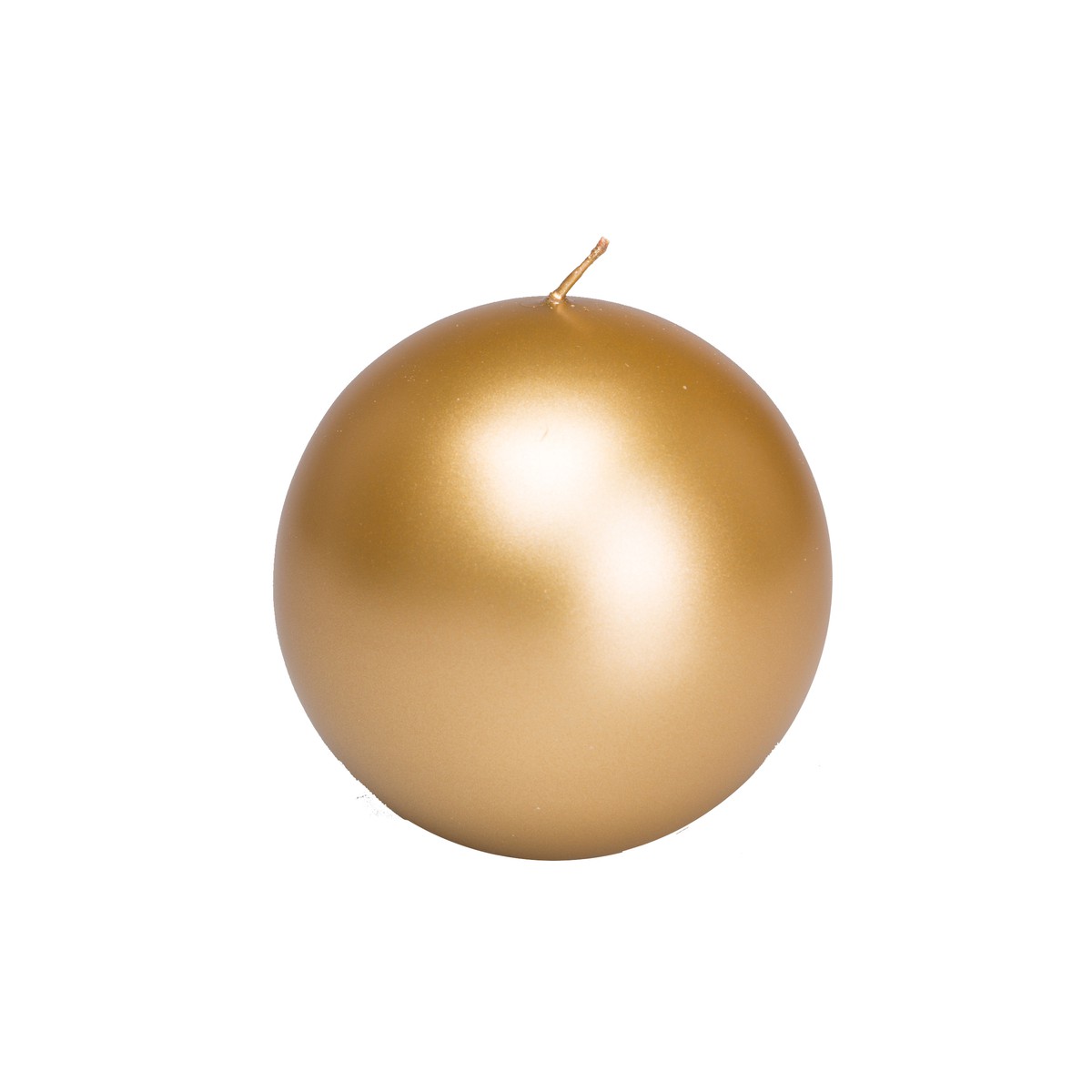   Bougie ronde métallique 10cm Jaune or 10cm