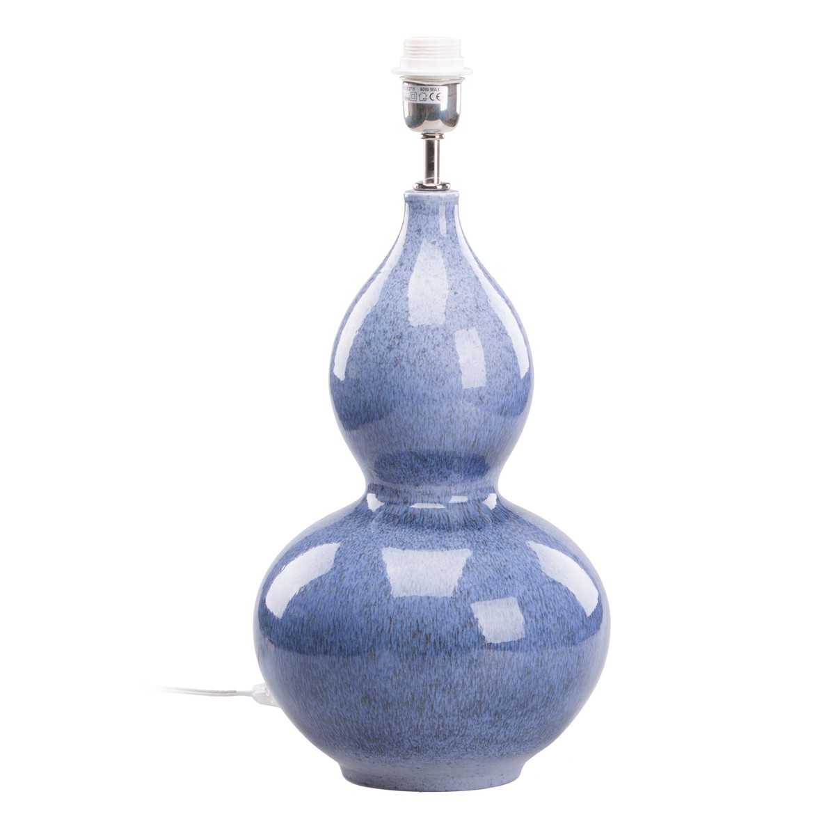   Pied de lampe Setubal en faïence Bleu lapis-lazuli 25x41cm