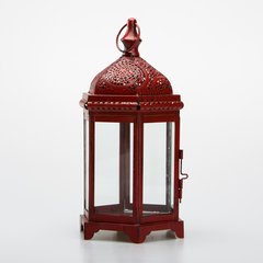   Lanterne Fès Rouge bordeaux 16x14x31cm