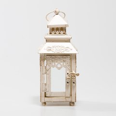   Lanterne Madrid Blanc crème 9.5x9.5x22cm