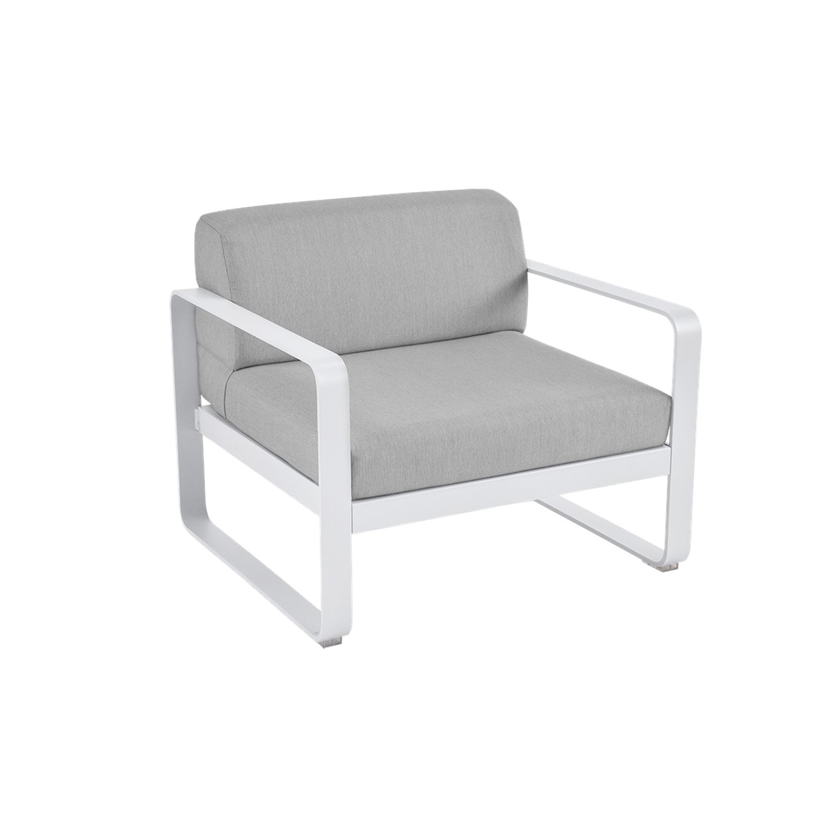 Fermob Bellevie Fauteuil club Bellevie avec Coussin Gris flanelle inclus Blanc L 85x l 75xH56cm
