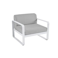 Fermob Bellevie Fauteuil club Bellevie avec Coussin Gris flanelle inclus Blanc L 85x l 75xH56cm