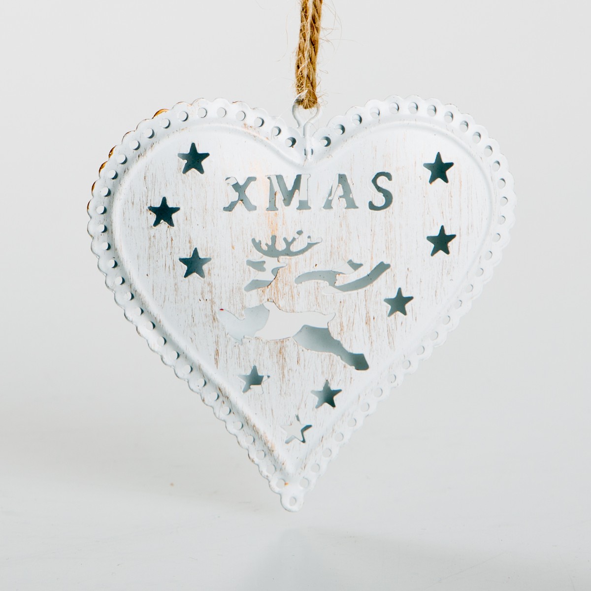   Cœur xmas à suspendre Blanc 8.7×8.7cm