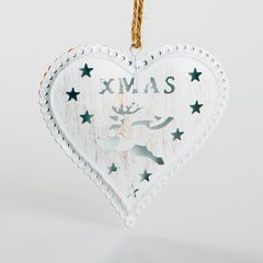   Cœur xmas à suspendre Blanc 8.7×8.7cm