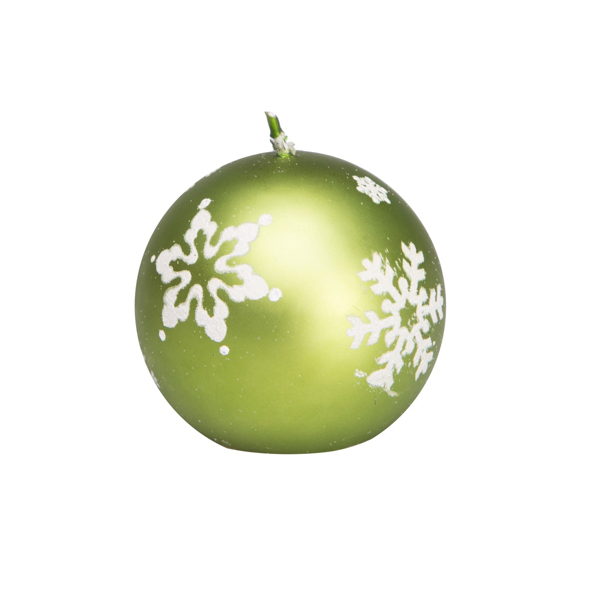   Bougie Boule de Noël Flocon de neige Vert sapin 7.3x7.3x7.2cm