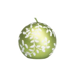   Bougie Boule de Noël Feuillage Vert sapin 7.3x7.3x7.2cm