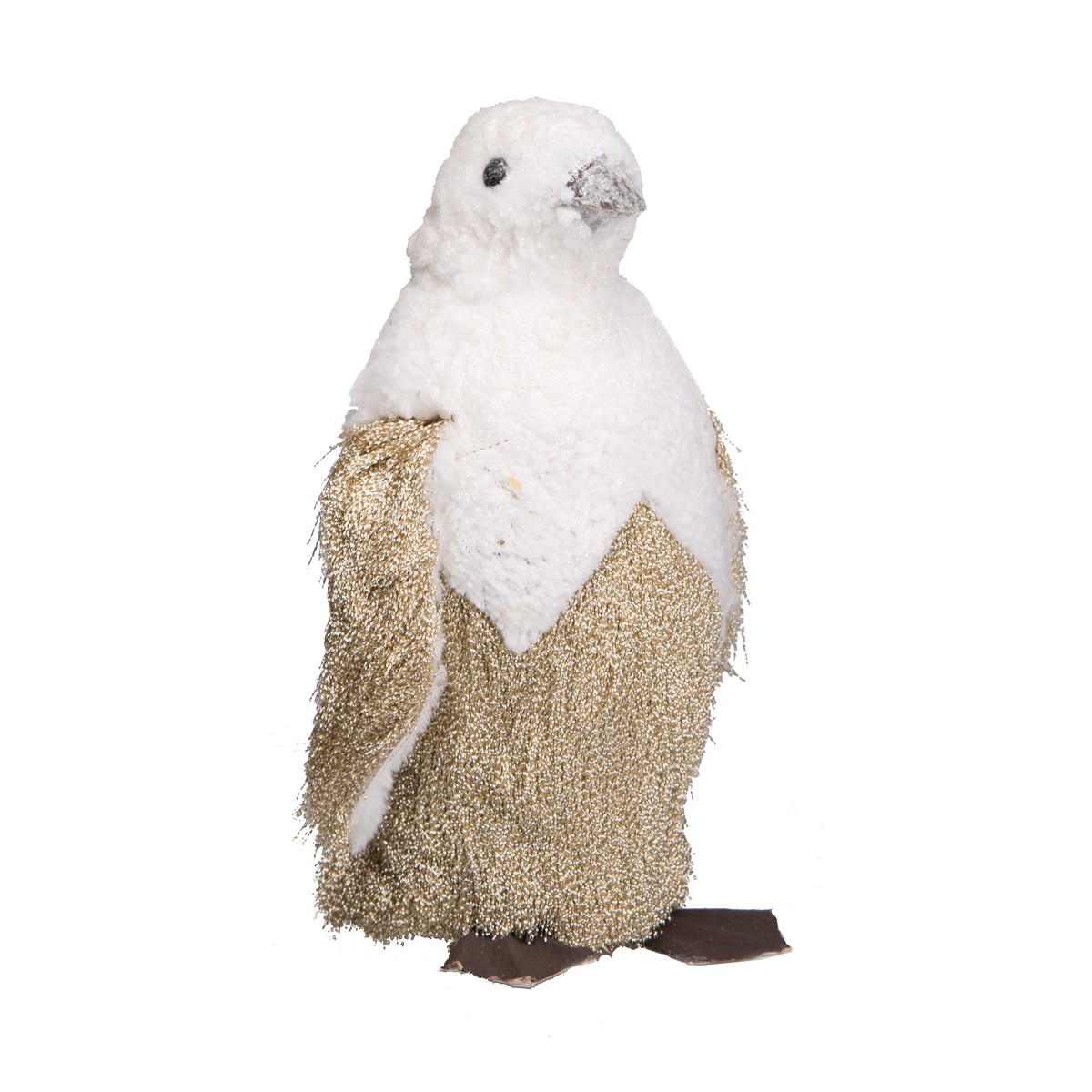   Pinguin Blanc & Or à poser  13x13x24cm