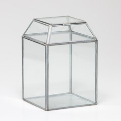   Mini serre en verre et métal carrée  16x16x23.5cm
