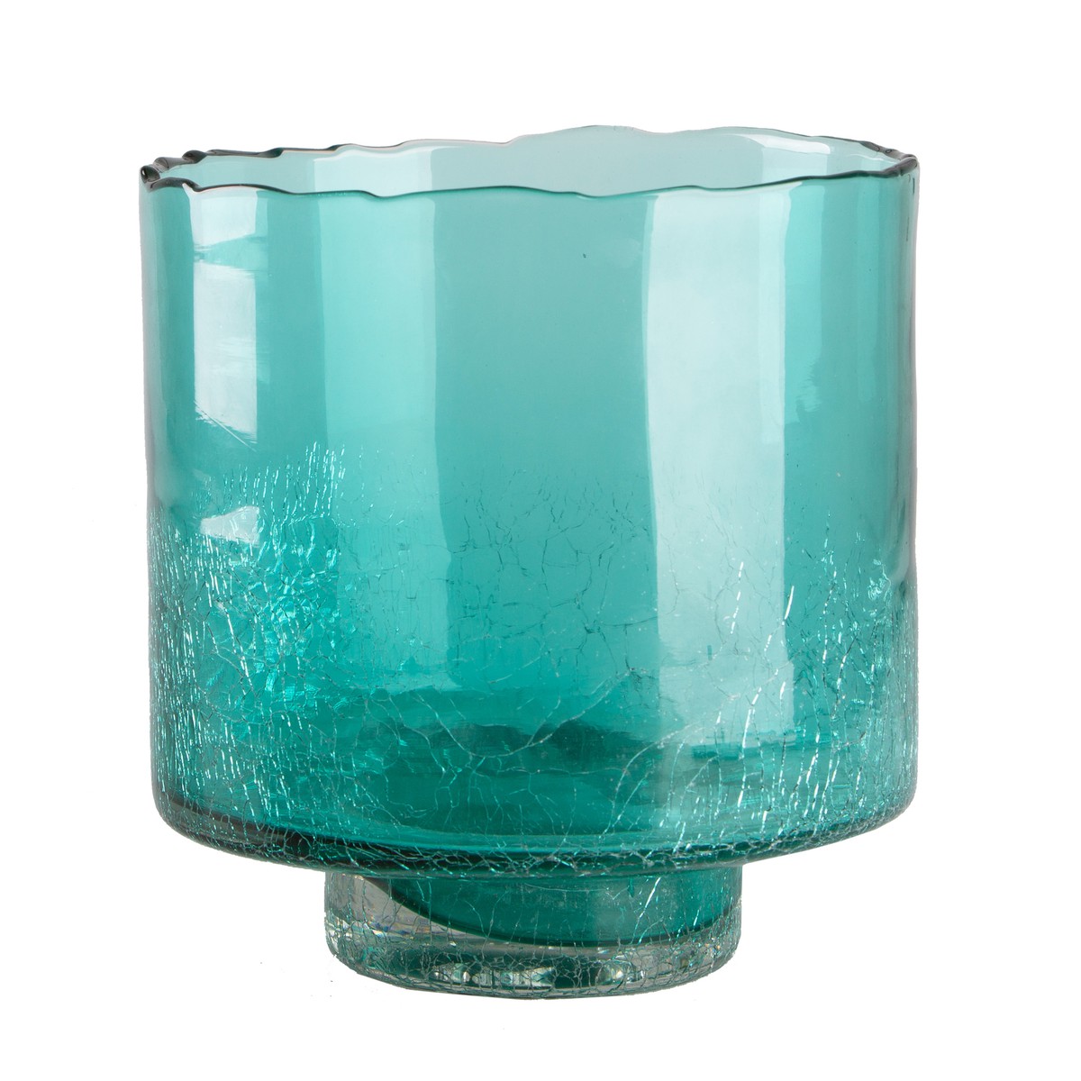 Photophore texturé en verre bleu foncé - H 8,7 cm