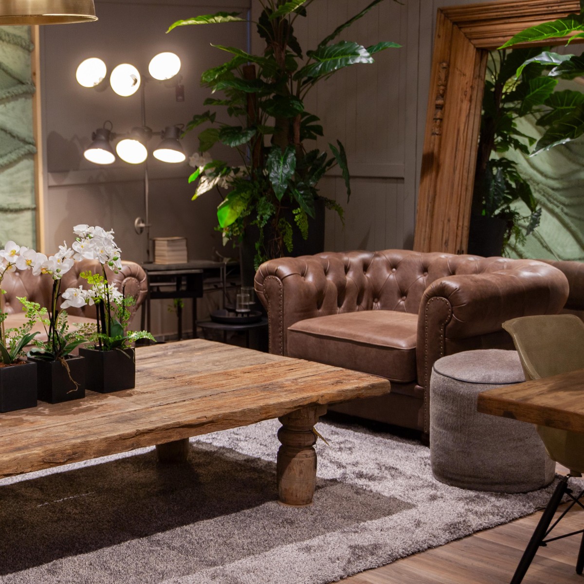 PR Living Chesterfield Fauteuil Chesterfield 1 place Cuir B Multi-couleurs 118x95xH78cm A50cm