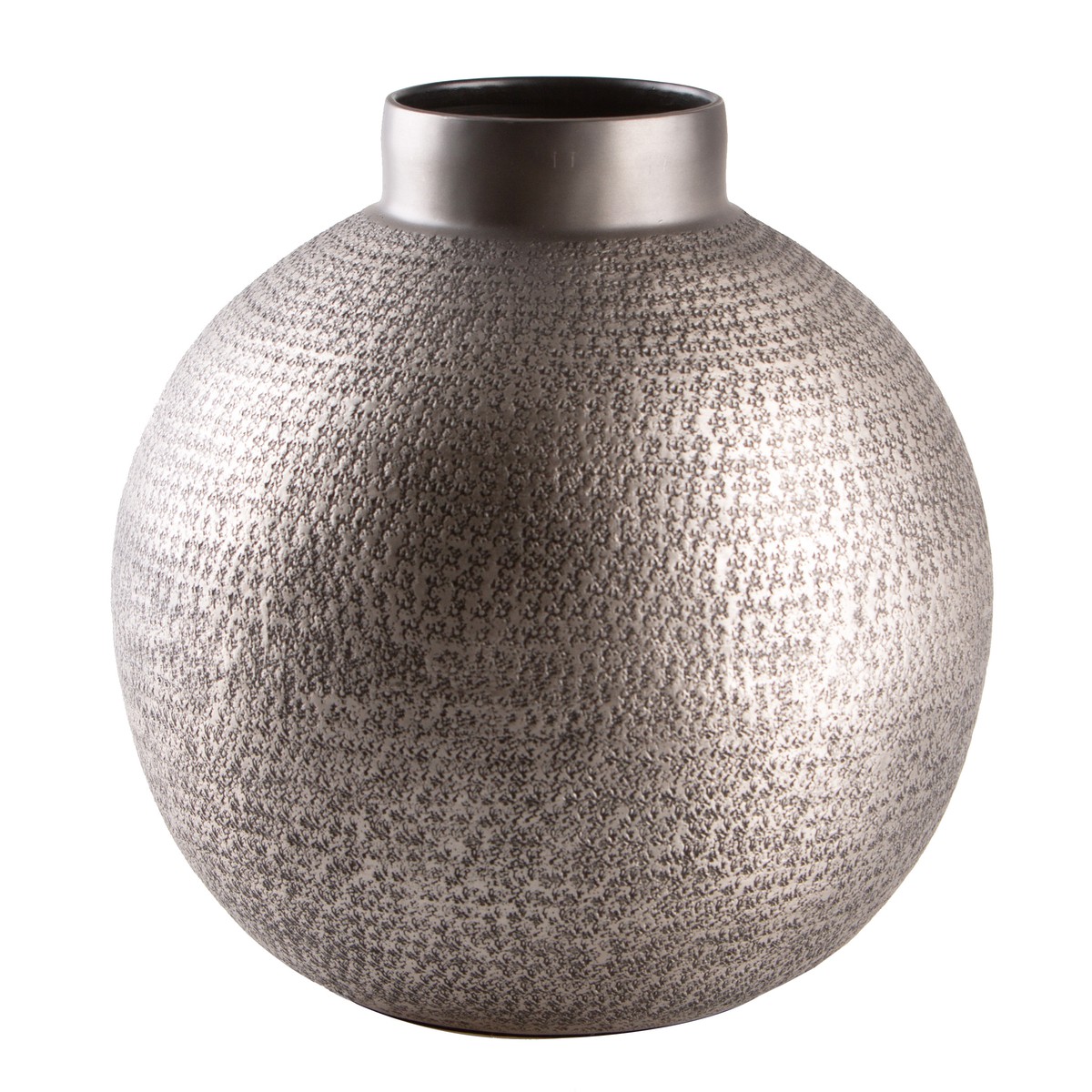 Schilliger Design  Vase martelé à la main texture en points Gris plomb 31x31x31cm