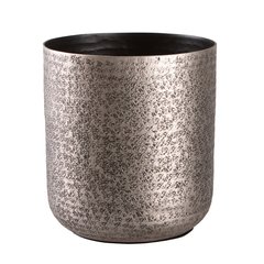 Schilliger Design  Pot cylindrique martelé à la main texture en points Gris plomb 18x18x18cm