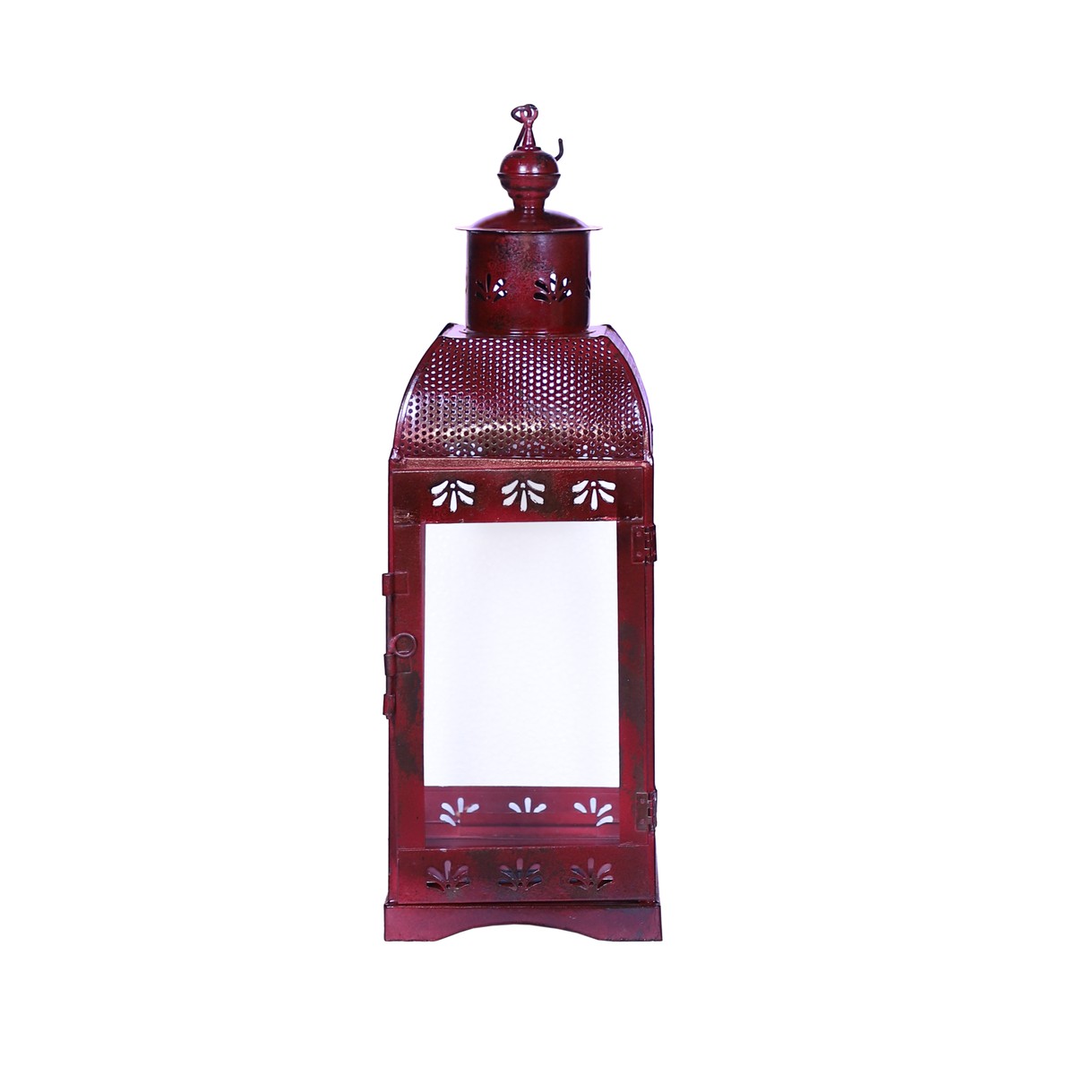Schilliger Design  Lanterne carrée perforée Odyssée Rouge cerise 20x19x59cm