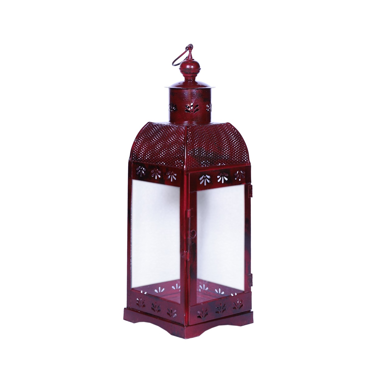 Schilliger Design  Lanterne carrée perforée Odyssée Rouge cerise 20x19x59cm