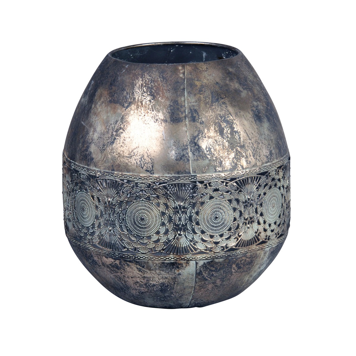   Egg Metal Lantern Plata Gris argent 28x30cm