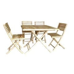 Kien Lam Bamboo Ensemble table et 4 chaises  T: 90 x 90 x 75cmH C: 45 x 55 x 95cmH