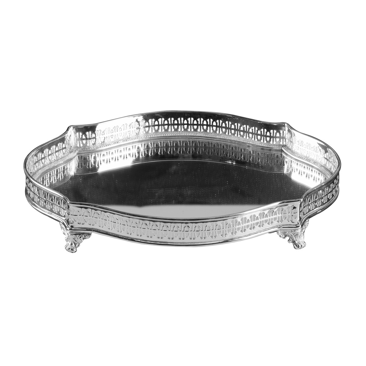   Plateau de service miroir argenté  36x28cm