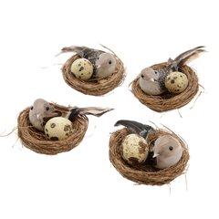 Schilliger Sélection  Oiseau dans nid avec oeuf, vendu par deux, desgin variés  dia7cm