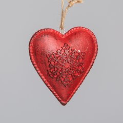 Schilliger Design  Coeur Flocon à suspendre Rouge bordeaux 7.5x8cm