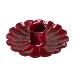   Bougeoir Fleur Rouge bordeaux 9.5x2.5cm