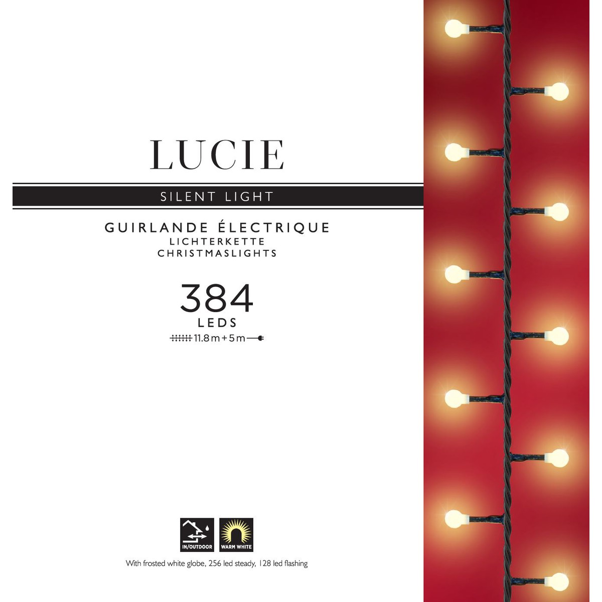 Lucie Silent Night Guirlande 384 LED Chaudes Int./Ext. Silent Night  11.8m