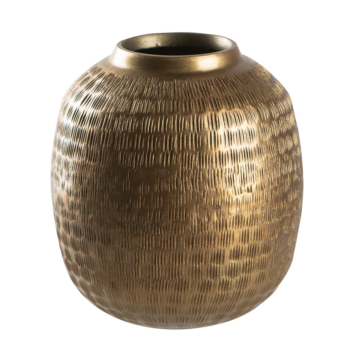 Schilliger Design  Vase soliflore martelé à la main en traits Brun bronze 10x12cm
