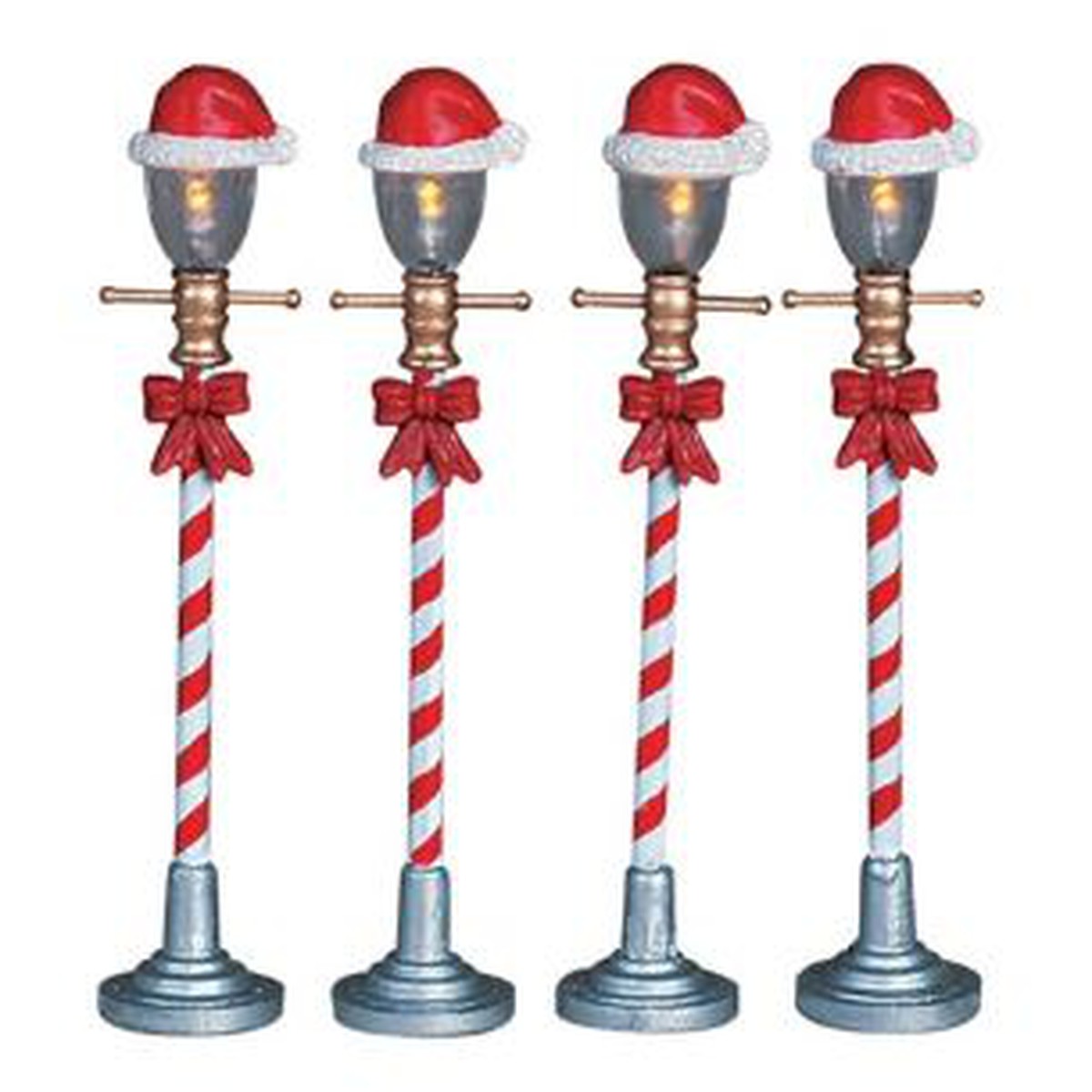Lemax  Lampadaire chapeau de père noël 4pcs  10,30cm
