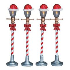 Lemax  Lampadaire chapeau de père noël 4pcs  10,30cm