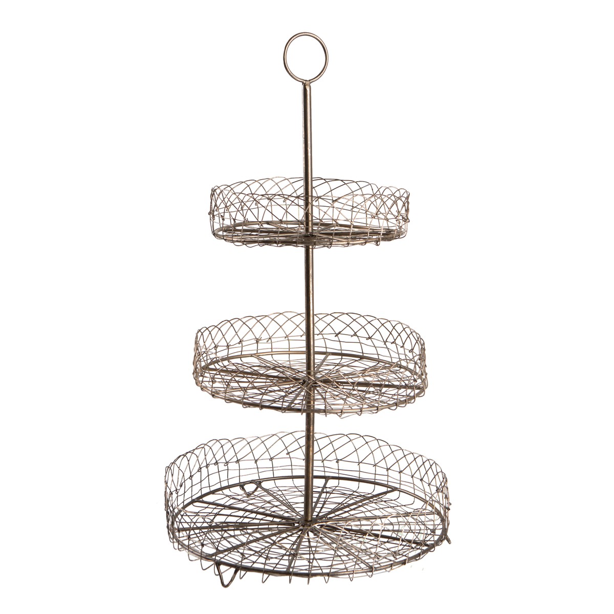 Schilliger Sélection  Plateau à mignardises 3 étages en fil de fer tressé  31x31x55cm