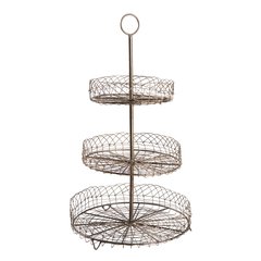 Schilliger Sélection  Plateau à mignardises 3 étages en fil de fer tressé  31x31x55cm