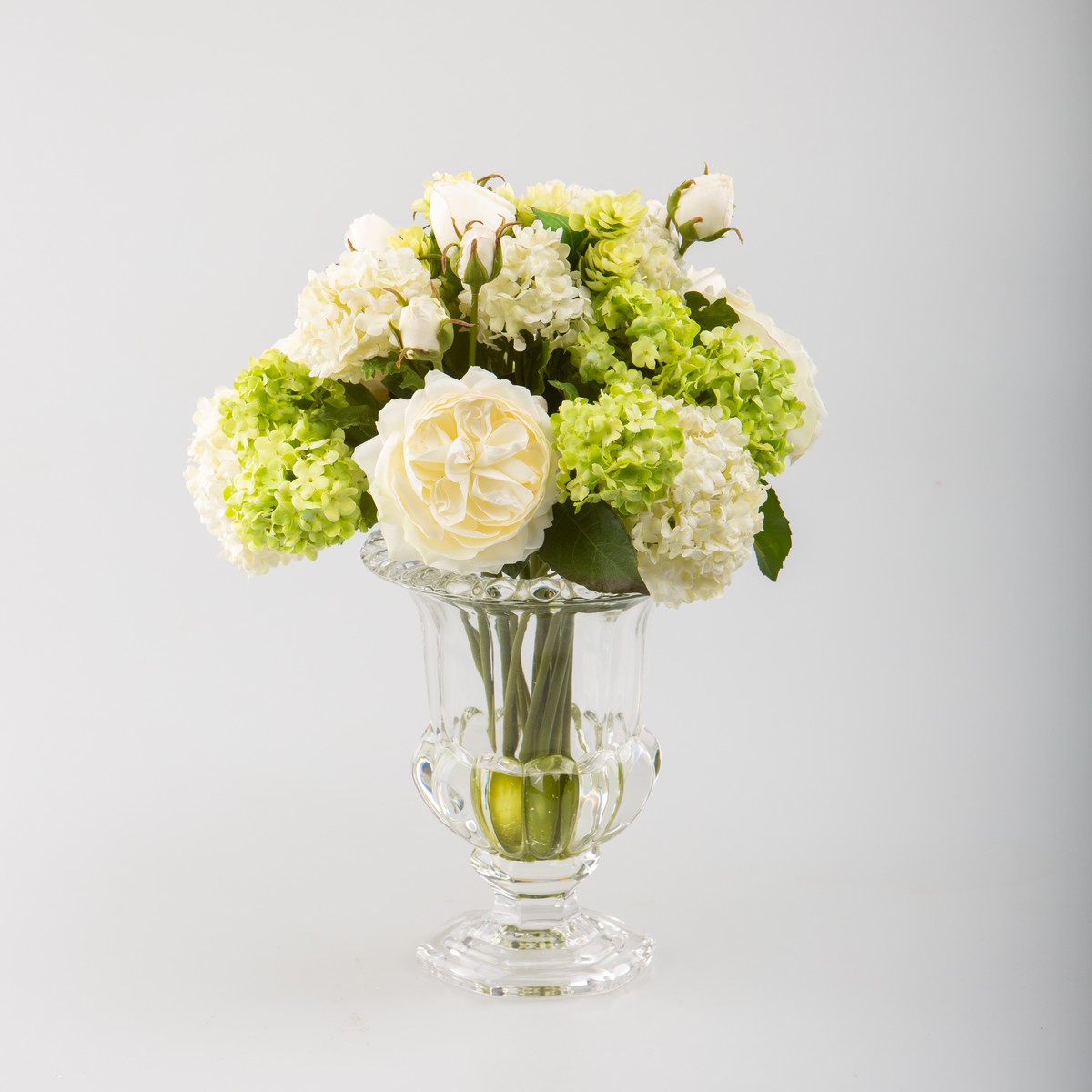 Schilliger Sélection  Bouquet de Roses avec vase Blanc 40cm