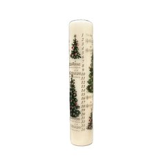 Schilliger Sélection Sierra Bougie de l'Avent Christmas tree & verses Blanc ivoire 5x25cm