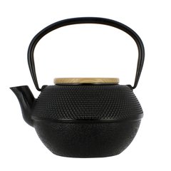 Kusmi Tea  Théière fonte 1,2L noire couvercle bois avec filtre inox  1.2L