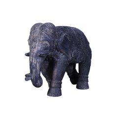 Schilliger Design P Elephant sculpté en teck ancien  92x36x74cm