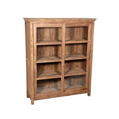 Schilliger Sélection TH Vitrine 2 portes coulissantes en teck ancien  110x36x191cm