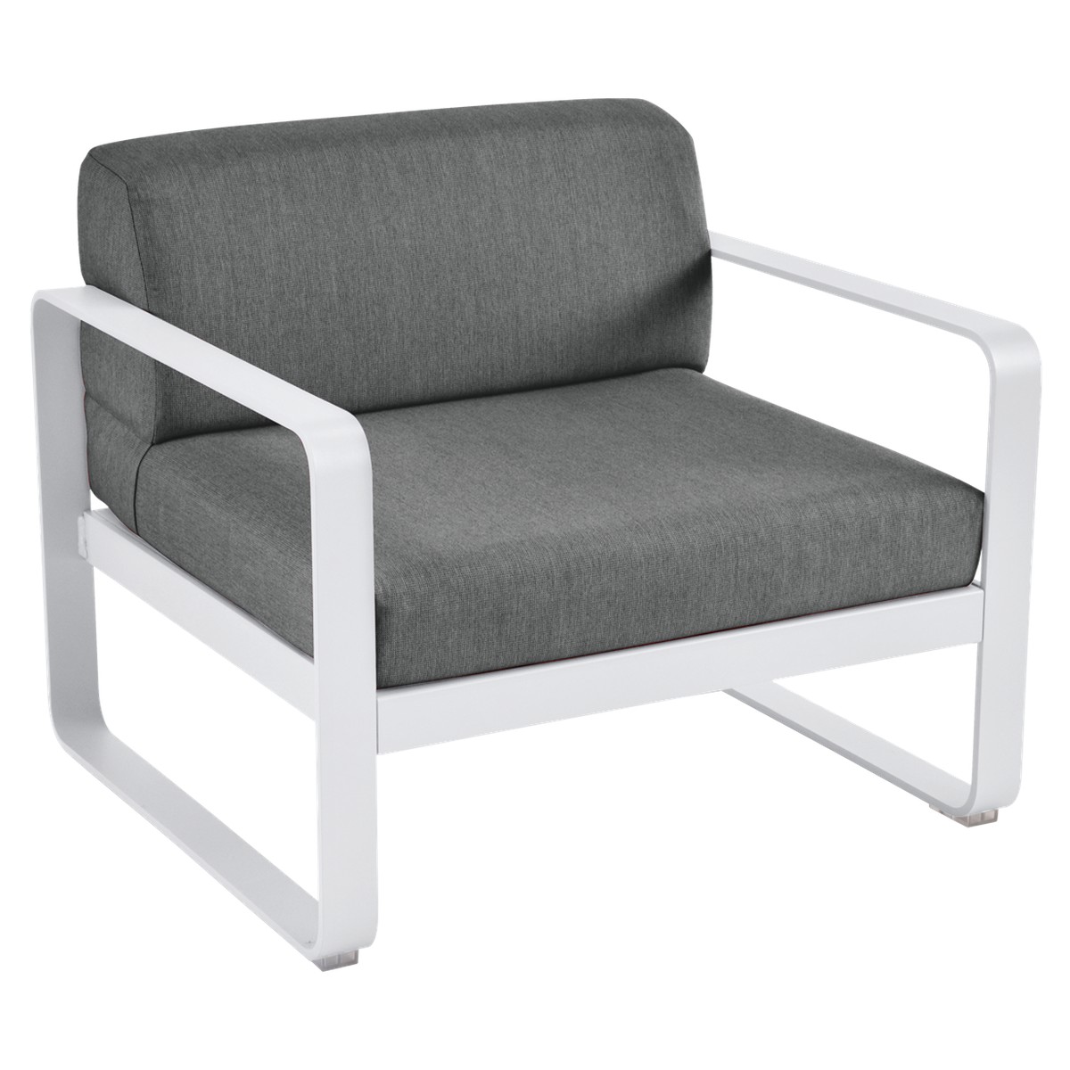 Fermob Bellevie Fauteuil club Bellevie avec Coussin Gris Graphite inclus Blanc L 85x l 75x H56cm