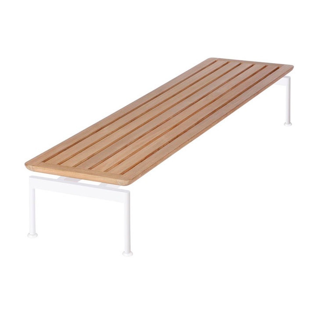 Barlow Tyrie Layout Table basse étroite Layout rectangulaire avec plateau en teck Blanc 165x40x29cm