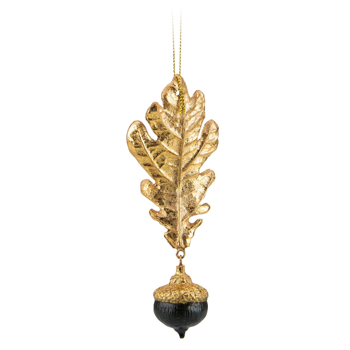 Schilliger Sélection  Feuille de chêne avec gland à suspendre Jaune d'or 5.7x3.2x14.7cm