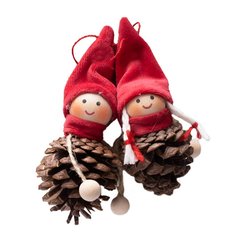 Schilliger Design  Lutin sur pomme de pin rouge 2pcs  11cm