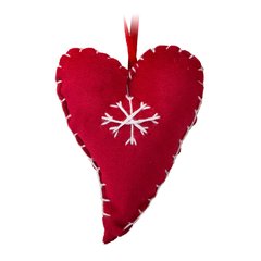 Schilliger Design  Cœur avec flocon rouge à suspendre  10.5cm