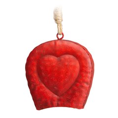 Schilliger Design  Cloche avec cœur à suspendre Rouge bordeaux 10x10x6cm