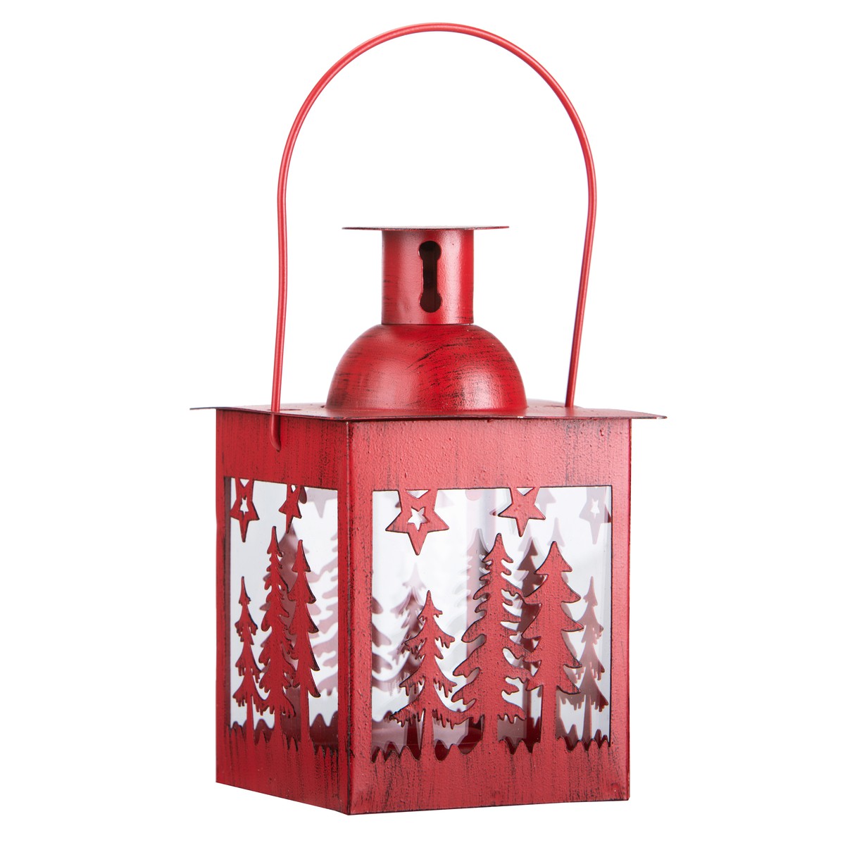 Schilliger Design  Lanterne Sapin Rouge bordeaux 9.7x9.7x15cm