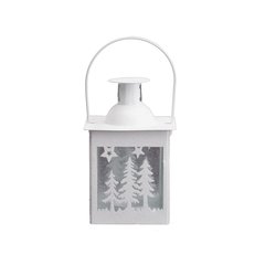 Schilliger Design  Lanterne Sapin Blanc argent 9.7x9.7x15cm