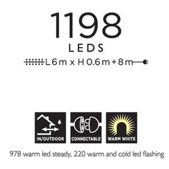 Lucie Luciole Light Frise 1200 LED Chaudes connectable Int./Ext. Lucioles  6m